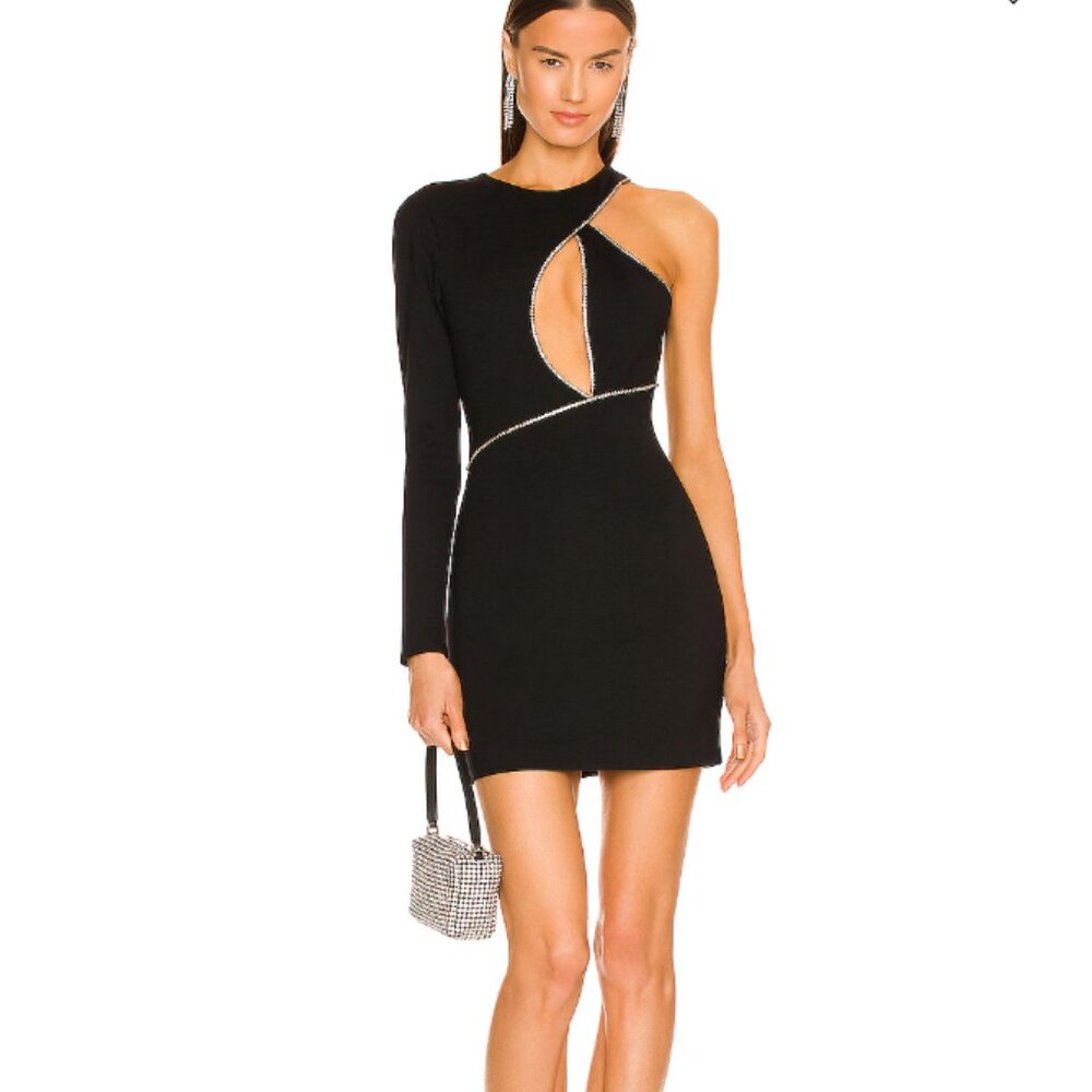 NBD‎ Nevaeh Black Crystal Trim Mini Dress Size Small
